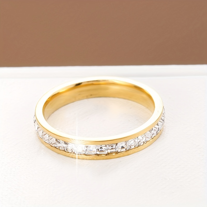 Minimalist Square Zirconia Titanium Personalized Ring